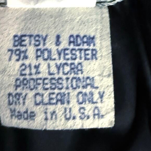 Vintage Betsy & Adam Y2K 90s Stripe Trim Tuxedo Midi Dress Sz 11 12 Bling Black - Picture 7 of 7